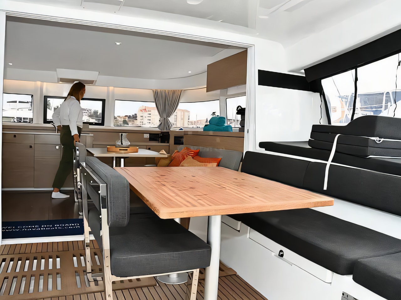 Interior of Lagoon 43 catamaran with 4 cabins Croatia yacht charter