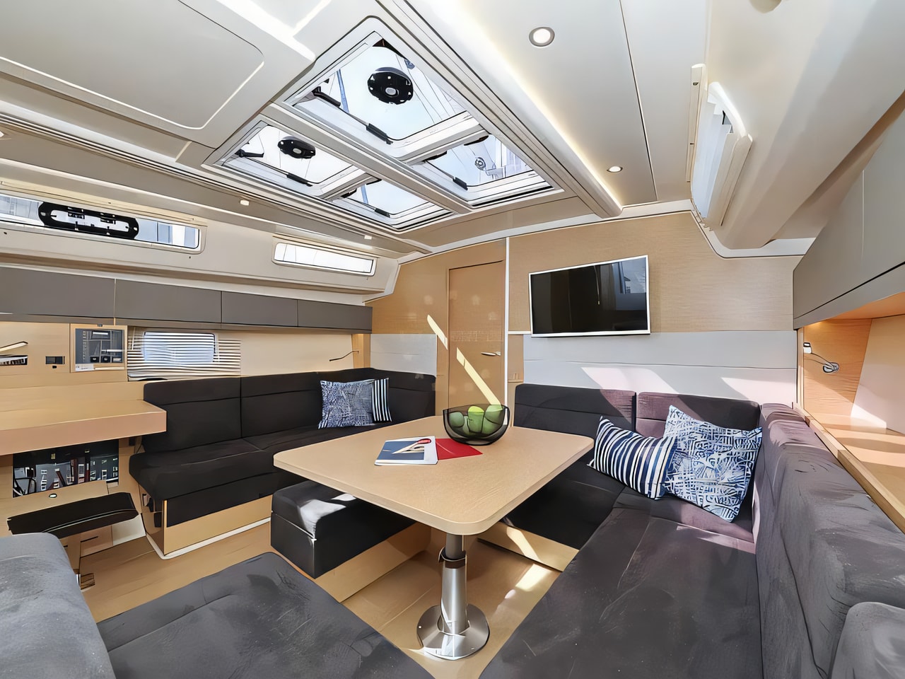 Layout of Hanse 458 sail boat with 3 cabins Croatia yacht charter