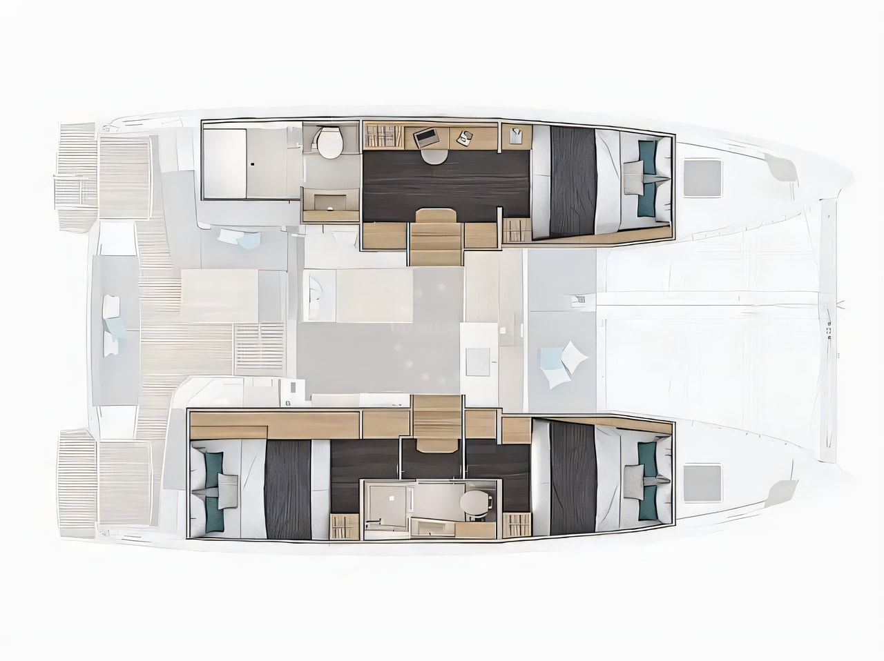 Interior of Lagoon 38 OWNER VERSION catamaran with 4 cabins Croatia yacht charter