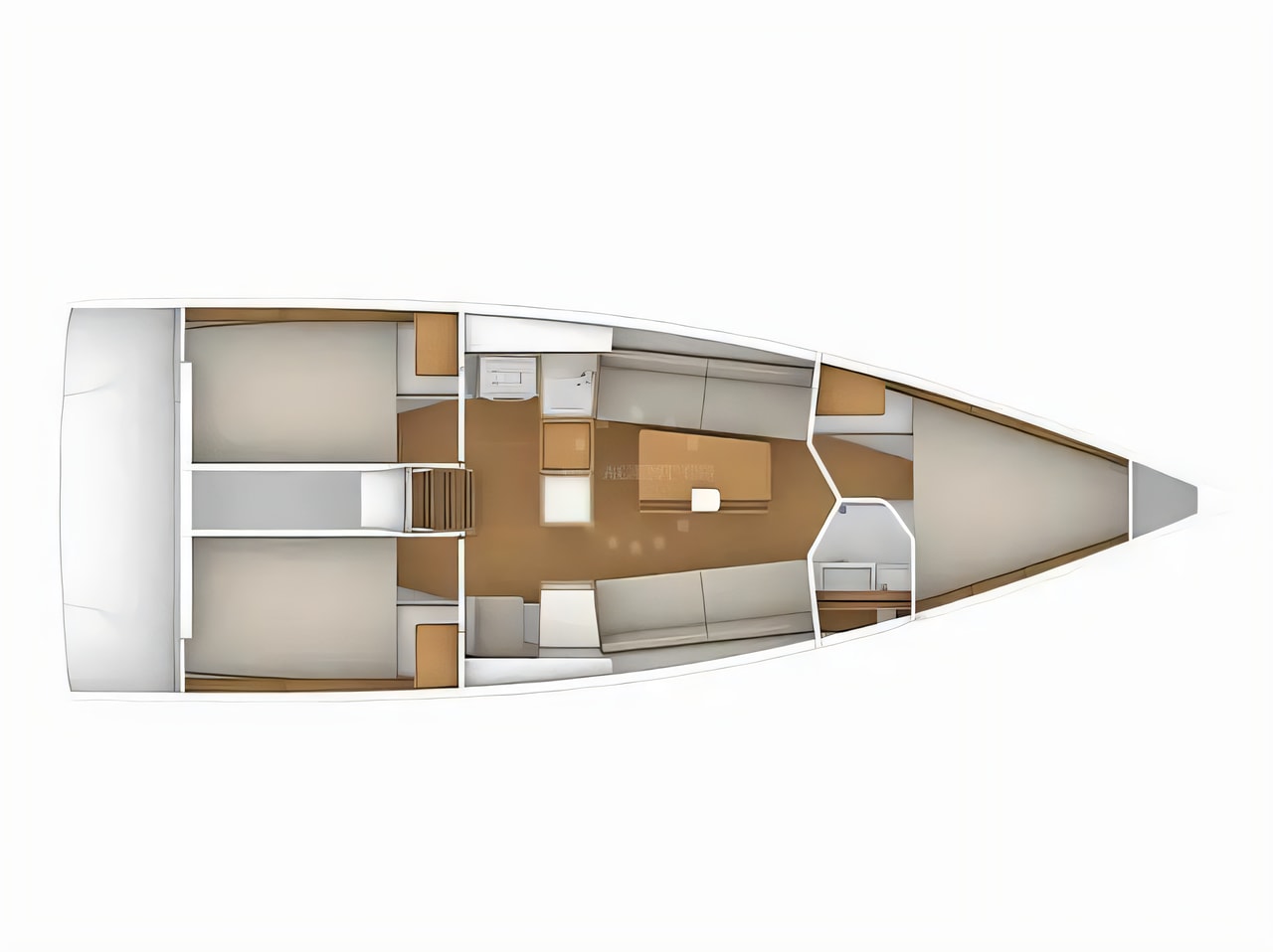 Interior of First 36 sail boat with 3 cabins Croatia yacht charter