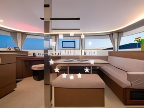 Layout of Lagoon 46 NEW catamaran with 6 cabins Croatia yacht charter