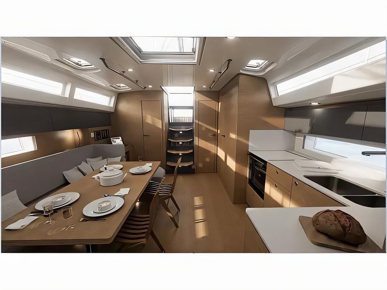 Layout of Elan Impression 43 PRESTIGE sail boat with 4 cabins Croatia yacht charter