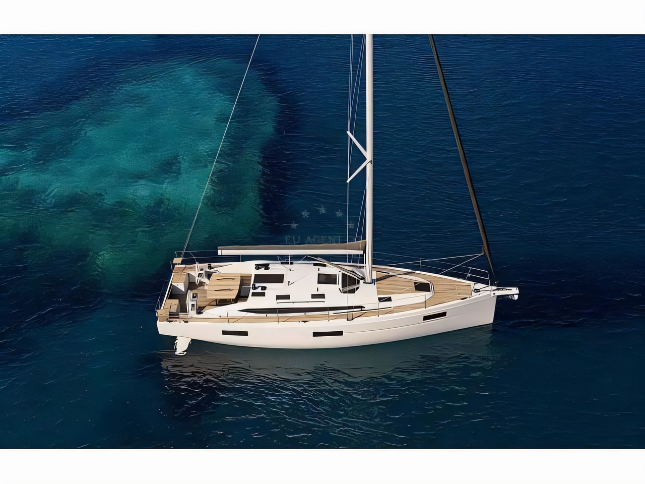 Layout of Elan Impression 43 PRESTIGE sail boat with 4 cabins Croatia yacht charter