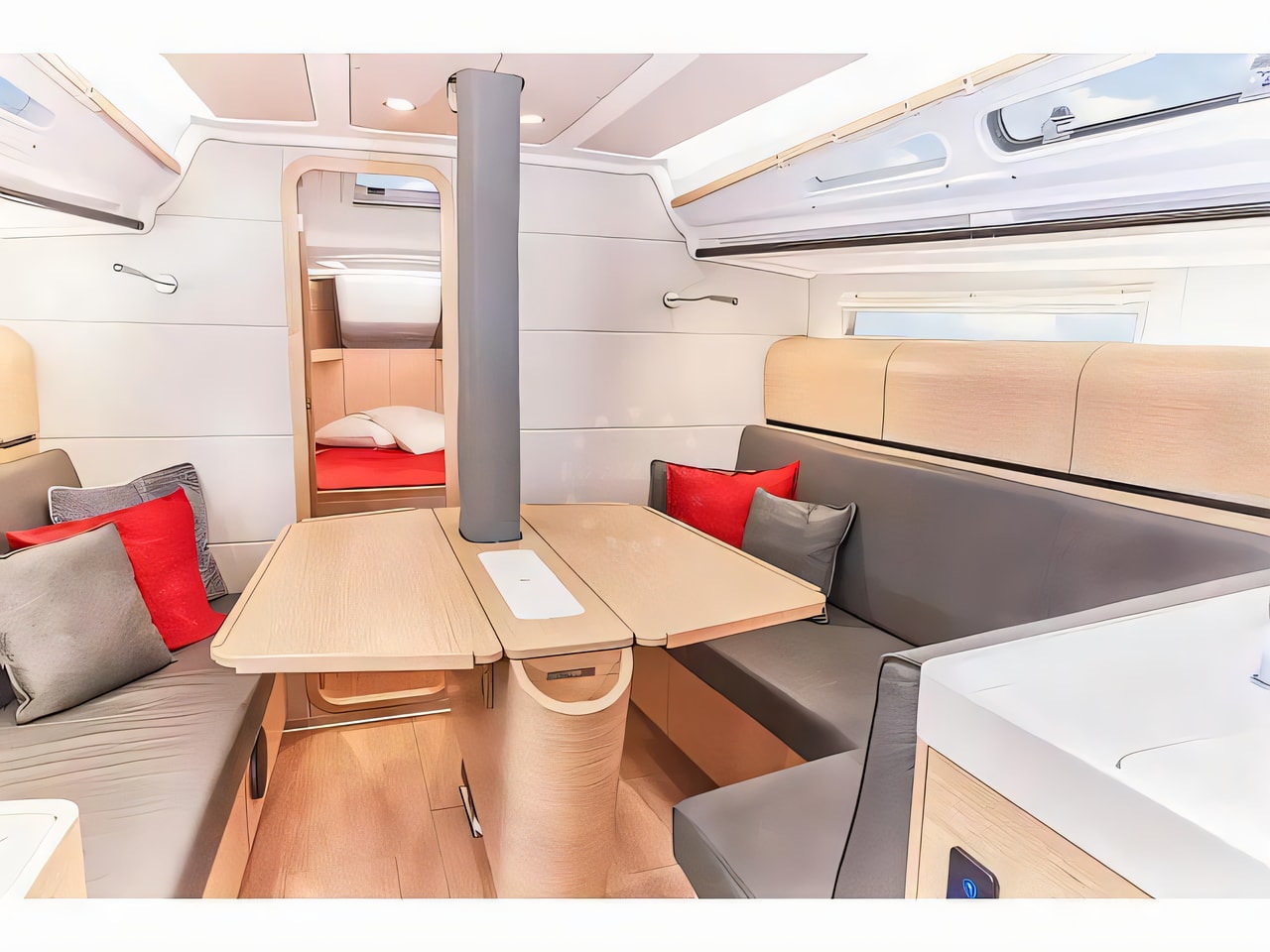 Layout of Dehler 38 SQ sail boat with 3 cabins Croatia yacht charter