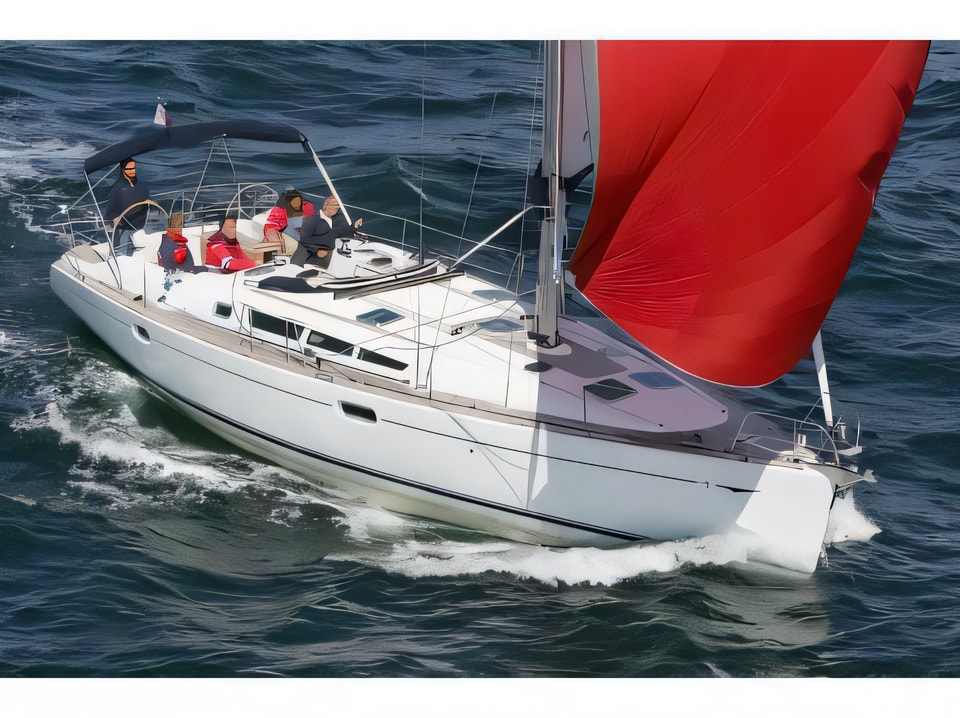 Exterior overview of Sun Odyssey 45 sail boat for charter from Kastela Gomilica Marina in the Sibenik sailing area Croatia