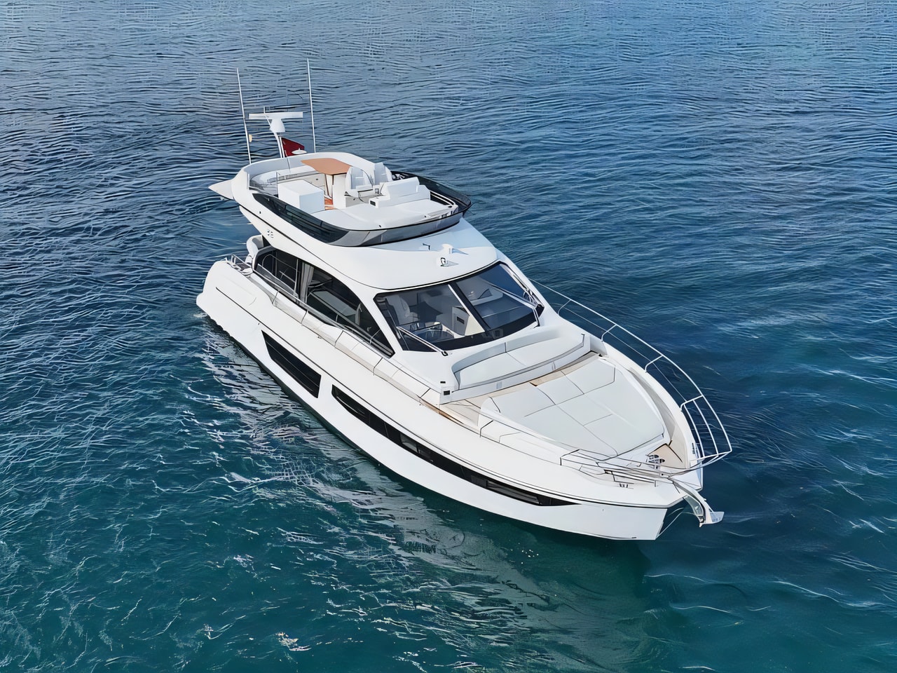 Exterior overview of Azimut 53 Fly motor boat for charter from Sibenik Marina Mandalina in the Sibenik sailing area Croatia