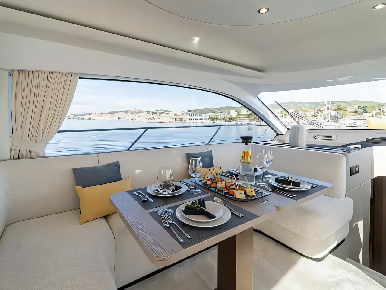Layout of Azimut 53 Fly motor boat with 3 cabins Croatia yacht charter