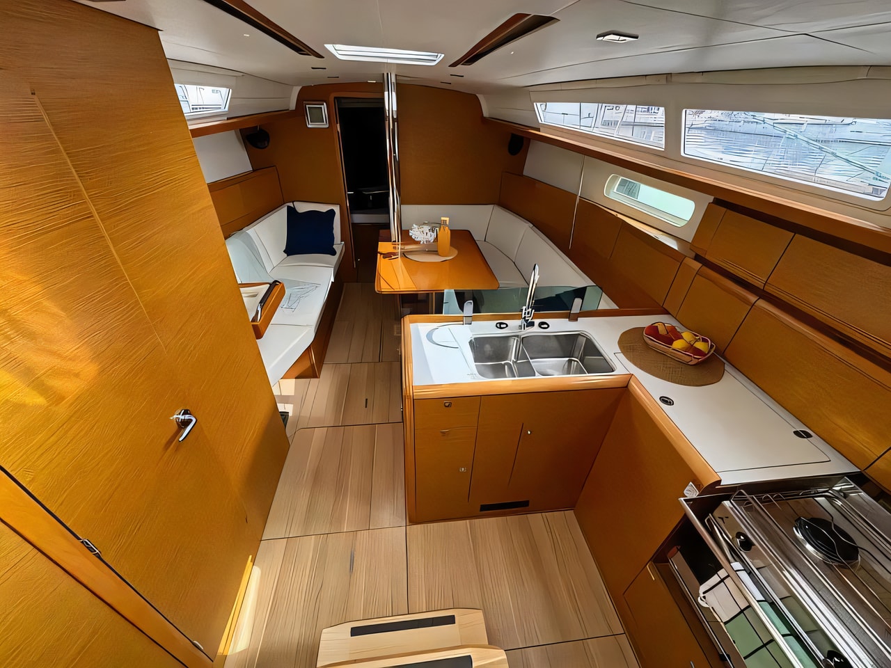 Layout of Sun Odyssey 389 - 3 cabins sail boat with 3 cabins Croatia yacht charter
