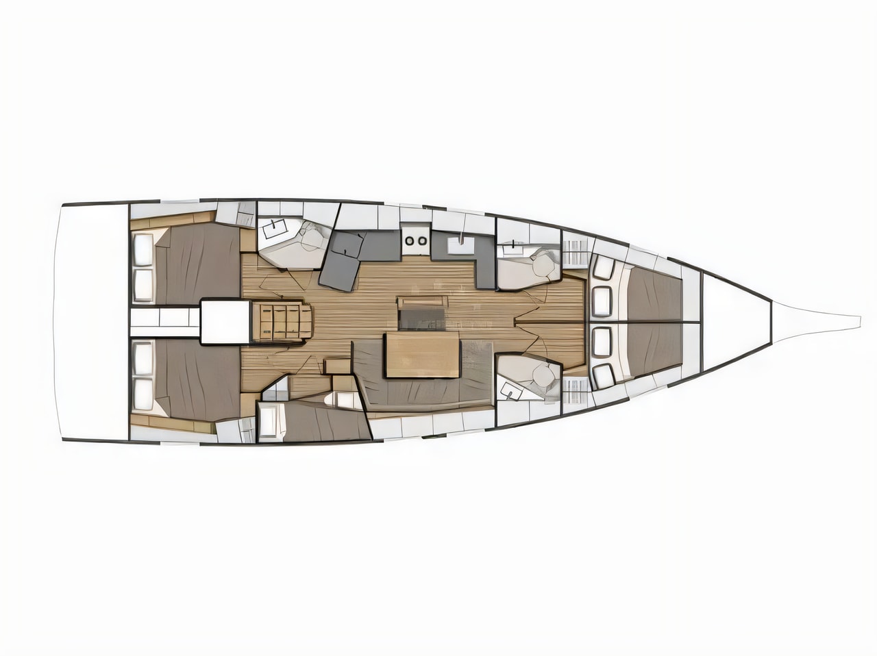 Interior of Oceanis 46.1 sail boat with 5 cabins Croatia yacht charter