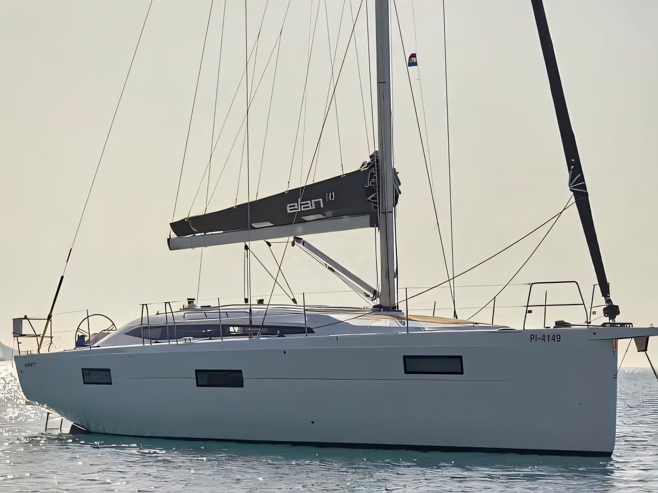 Exterior overview of Elan 45 Impression sail boat for charter from Split ACI Marina in the Split sailing area Croatia