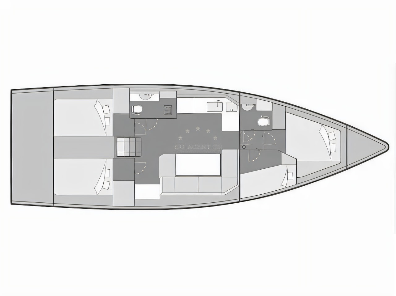 Interior of Elan 45 Impression sail boat with 4 cabins Croatia yacht charter