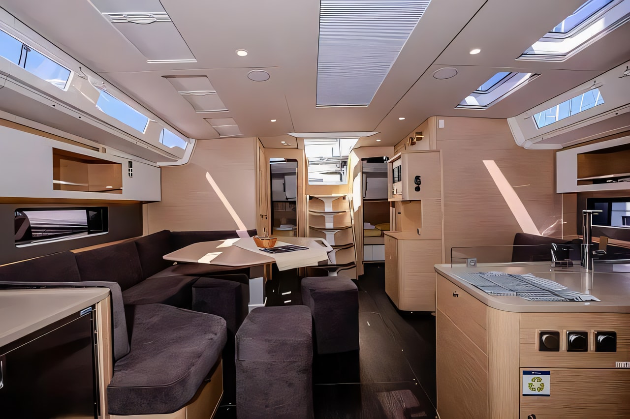 Layout of Dufour 48 sail boat with 3 cabins Croatia yacht charter