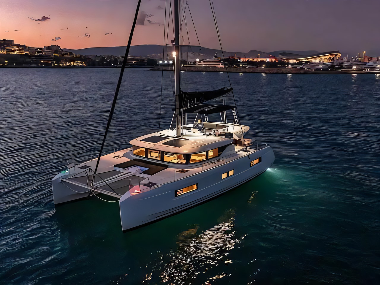 Exterior overview of Lagoon 46 (4+1) catamaran for charter from SCT Marina Trogir in the Split sailing area Croatia