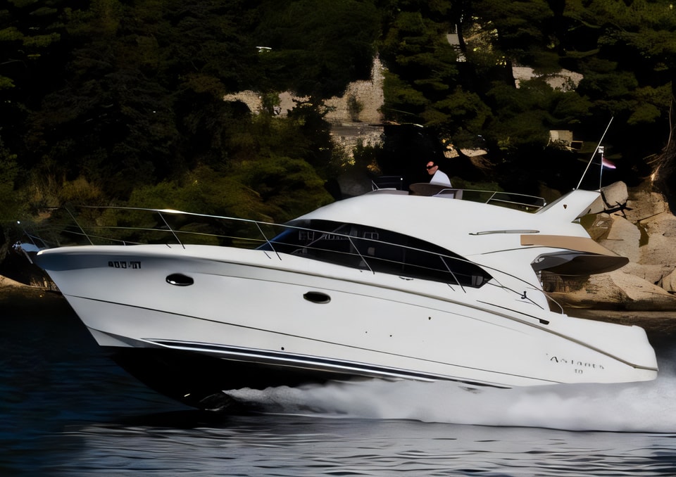 Exterior overview of Antares 36 motor boat for charter from Split Marina Mornar in the Split sailing area Croatia