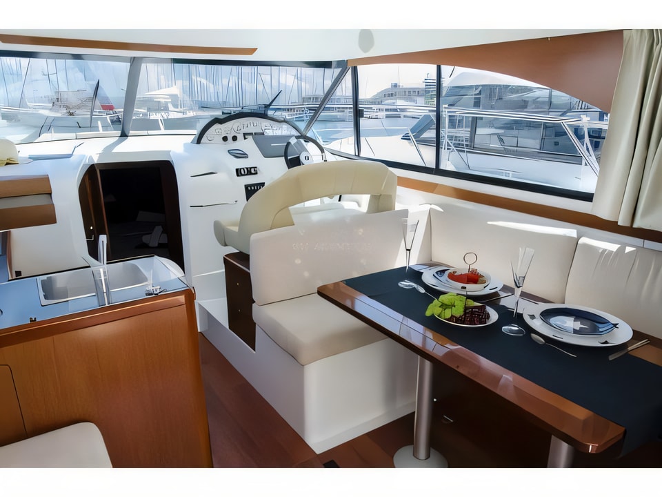 Interior of Antares 36 motor boat with 2 cabins Croatia yacht charter