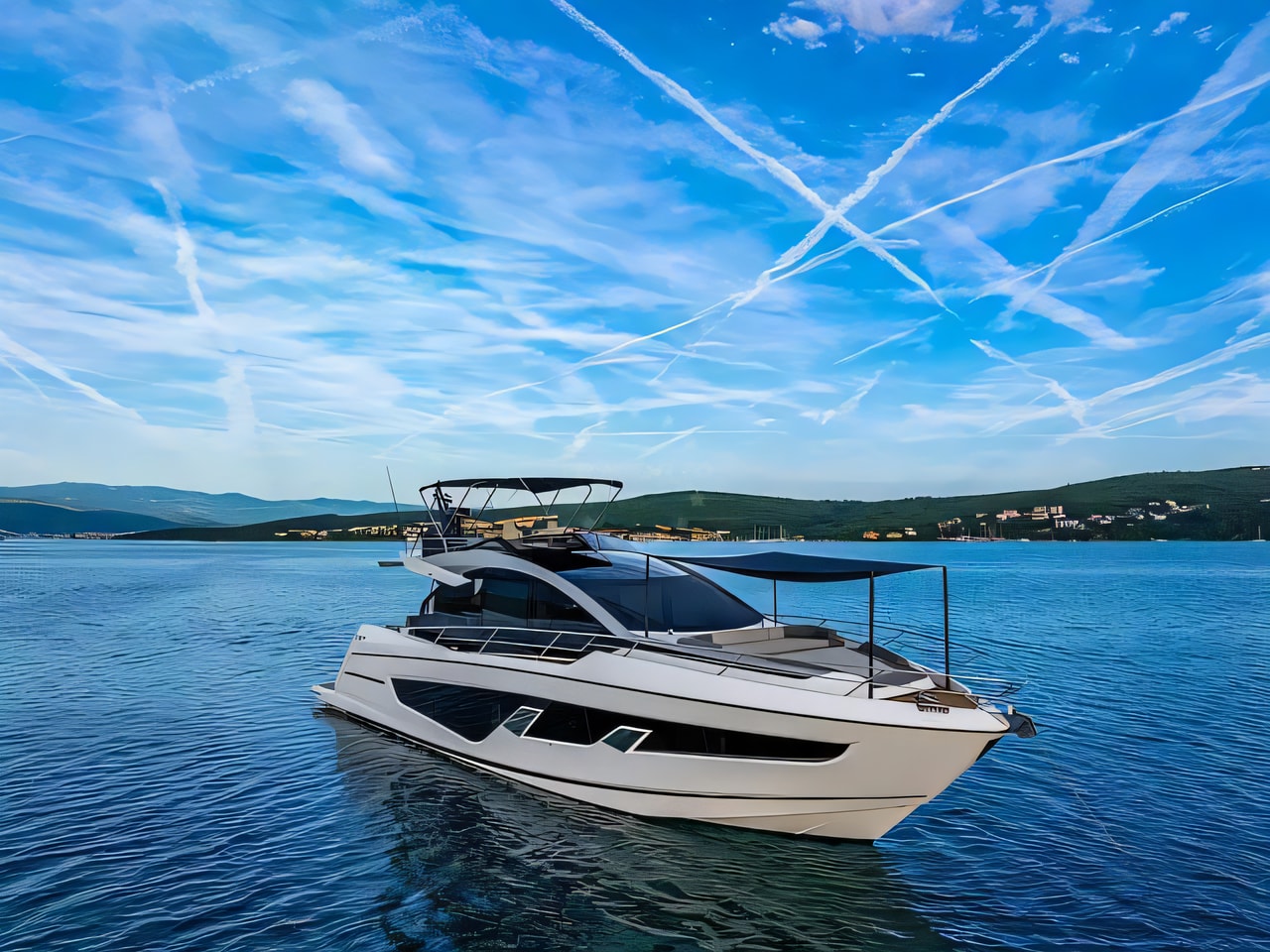 Exterior overview of Sunseeker 65 motoryacht for charter from Adriatic Croatia