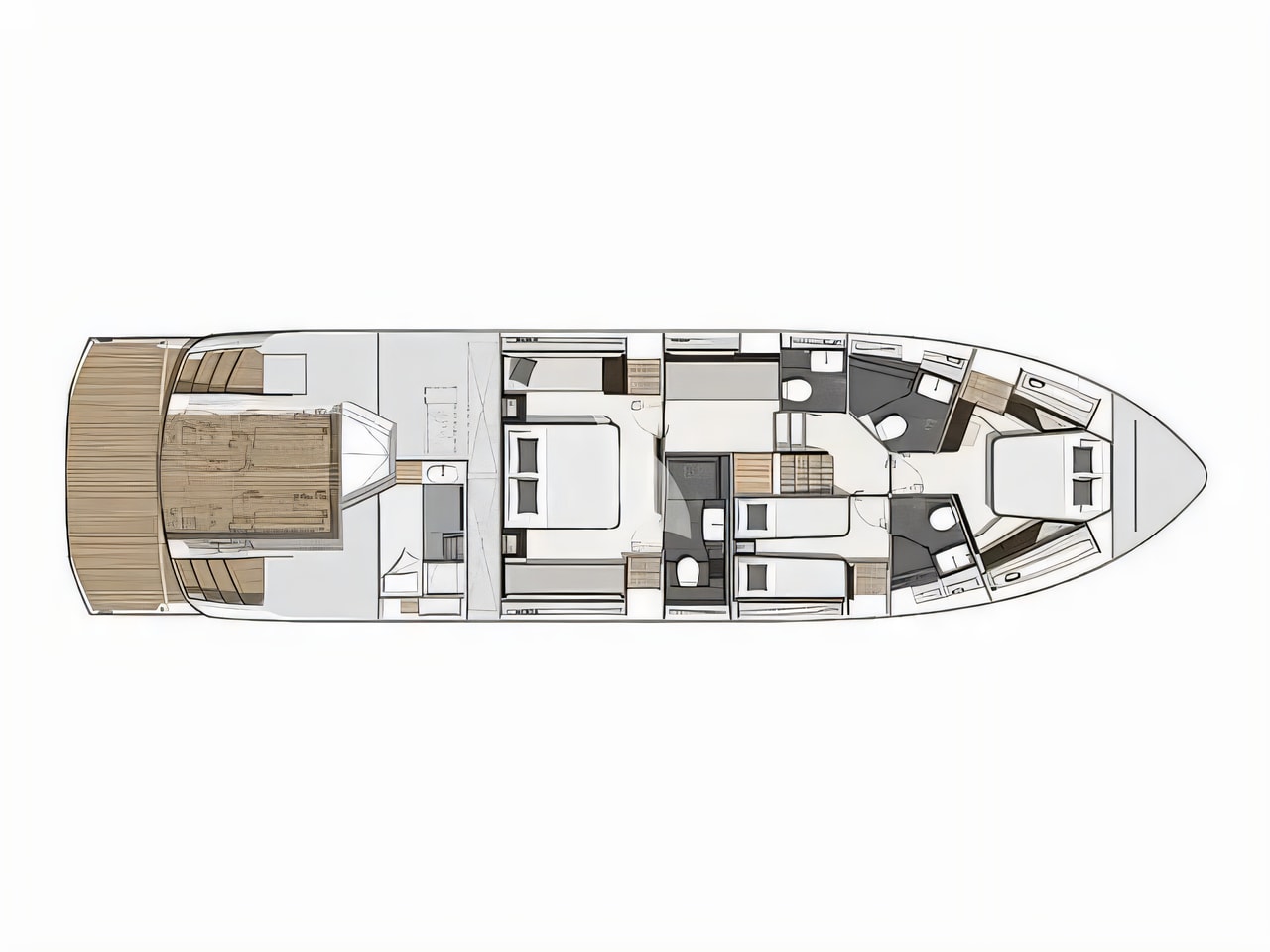 Interior of Sunseeker 65 motoryacht with 4 cabins Croatia yacht charter
