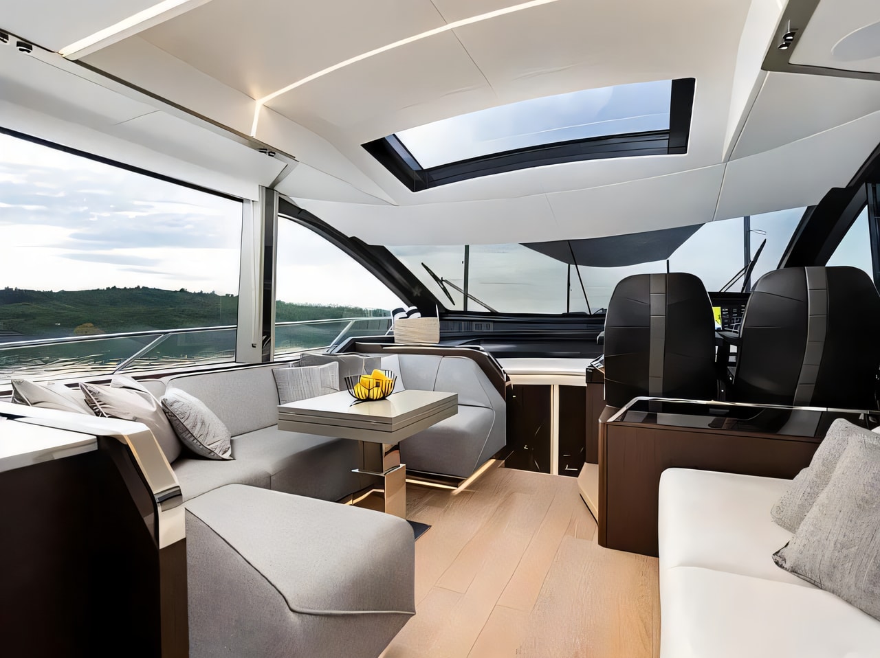 Layout of Sunseeker 65 motoryacht with 4 cabins Croatia yacht charter