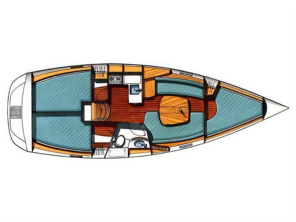 Beneteau Oceanis 331 Clipper yacht layout 3 cabins Croatia charter