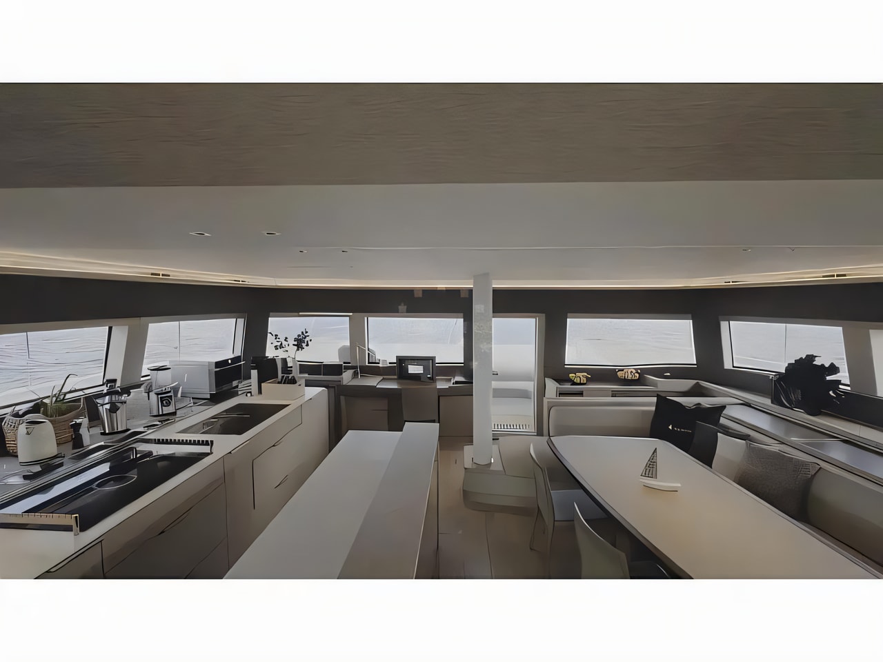 Layout of Lagoon Sixty 5 catamaran with 4 cabins Croatia yacht charter