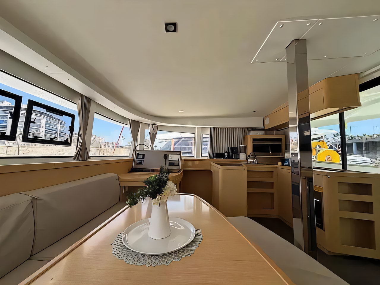 Layout of Lagoon 42 catamaran with 4 cabins Croatia yacht charter
