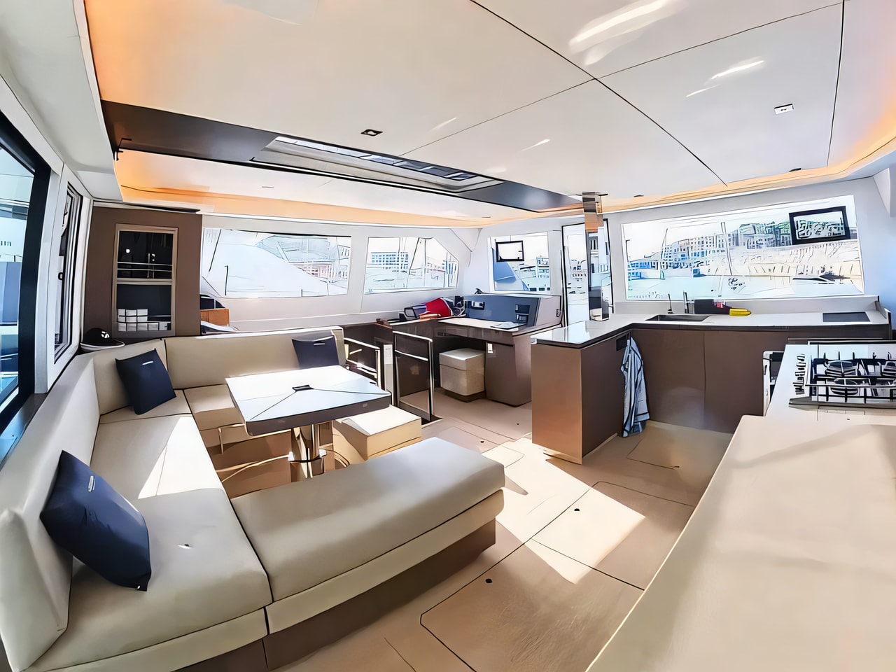 Layout of Leopard 50 catamaran with 6 cabins Croatia yacht charter