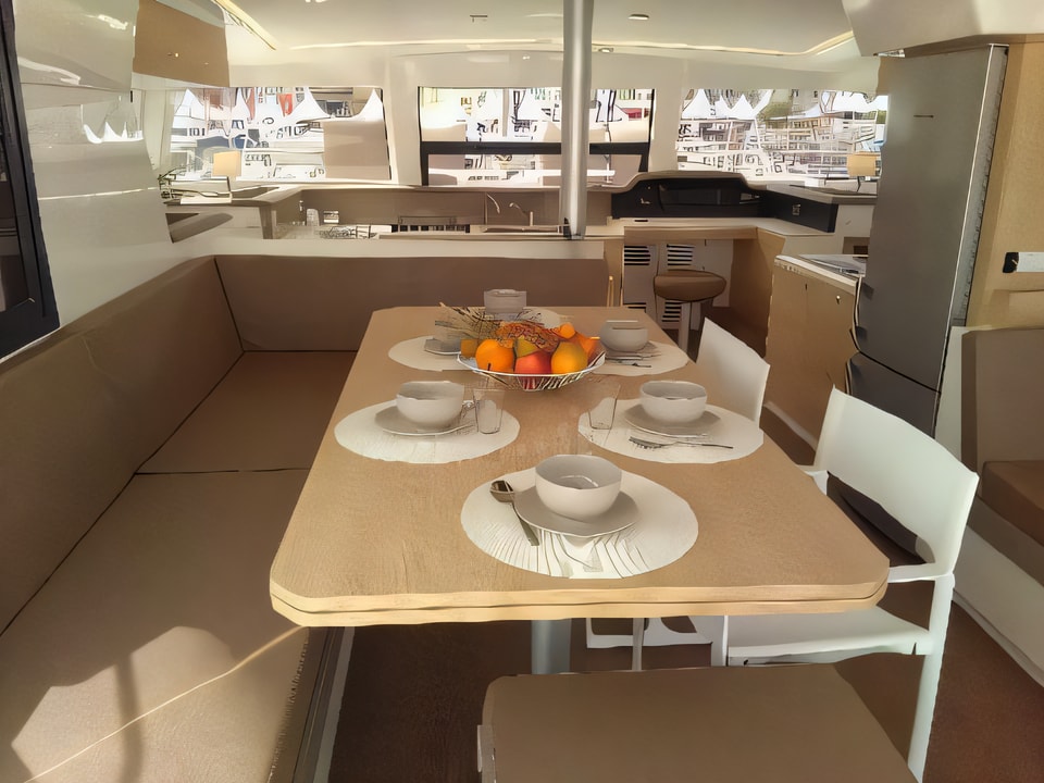 Interior of Bali 4.1 catamaran with 5 cabins Croatia yacht charter