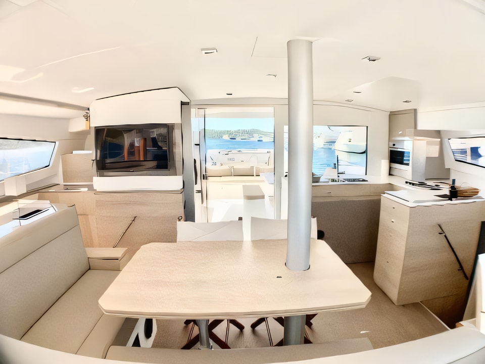 Interior of Bali 4.5 catamaran with 6 cabins Croatia yacht charter