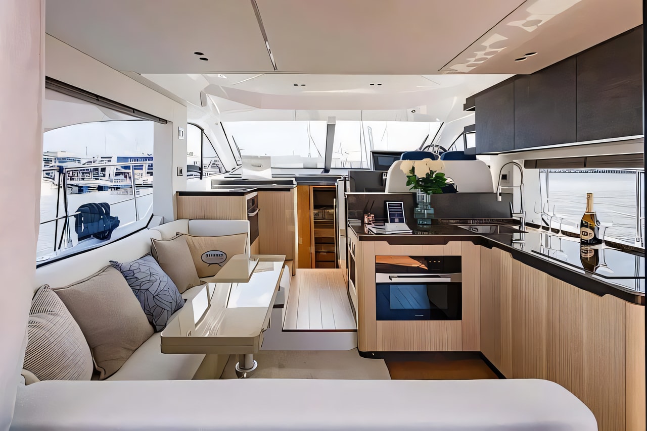 Layout of Sessa Fly 48 motor boat with 4 cabins Croatia yacht charter