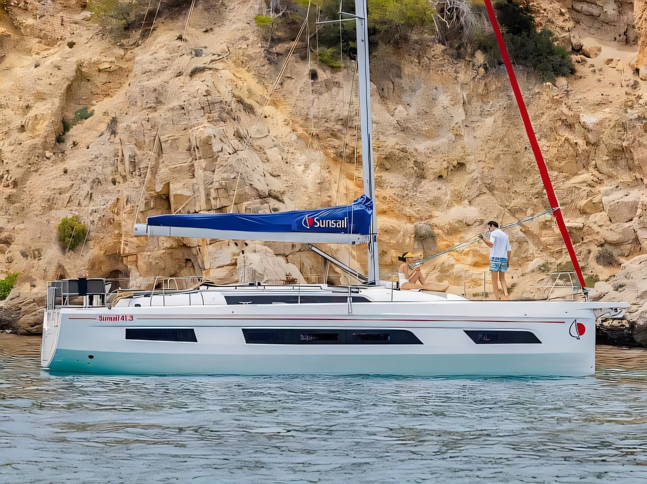 Exterior overview of Sunsail 41.3 sail boat for charter from Agana Marina in the Split sailing area Croatia
