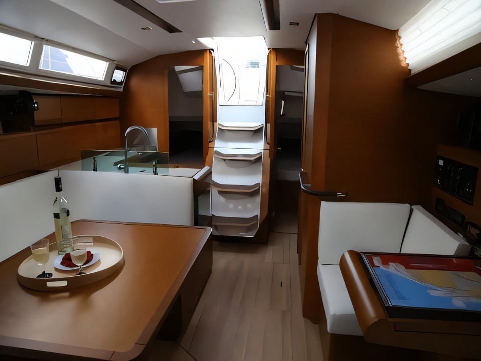 Interior of Sun Odyssey 419 sail boat with 3 cabins Croatia yacht charter