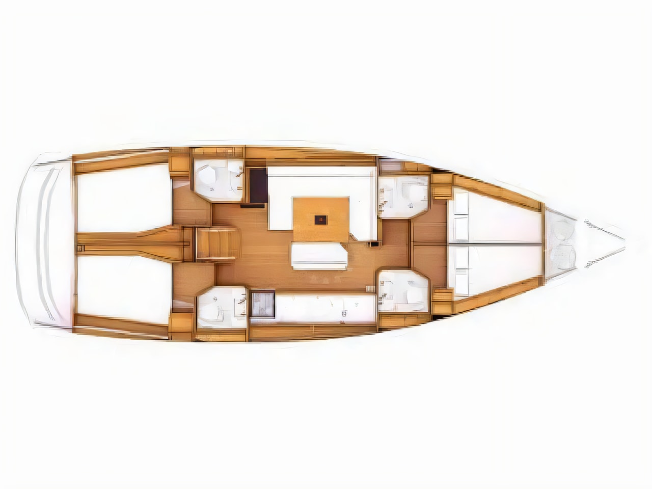 Interior of Sun Odyssey 479 sail boat with 4 cabins Croatia yacht charter