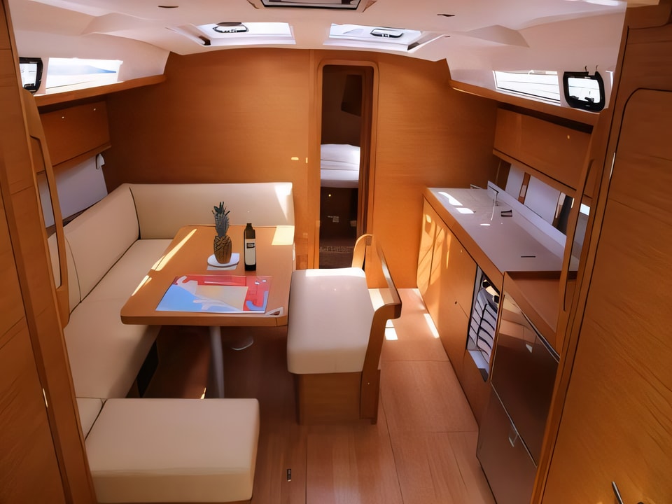 Interior of Dufour 460 Grand Large sail boat with 4 cabins Croatia yacht charter