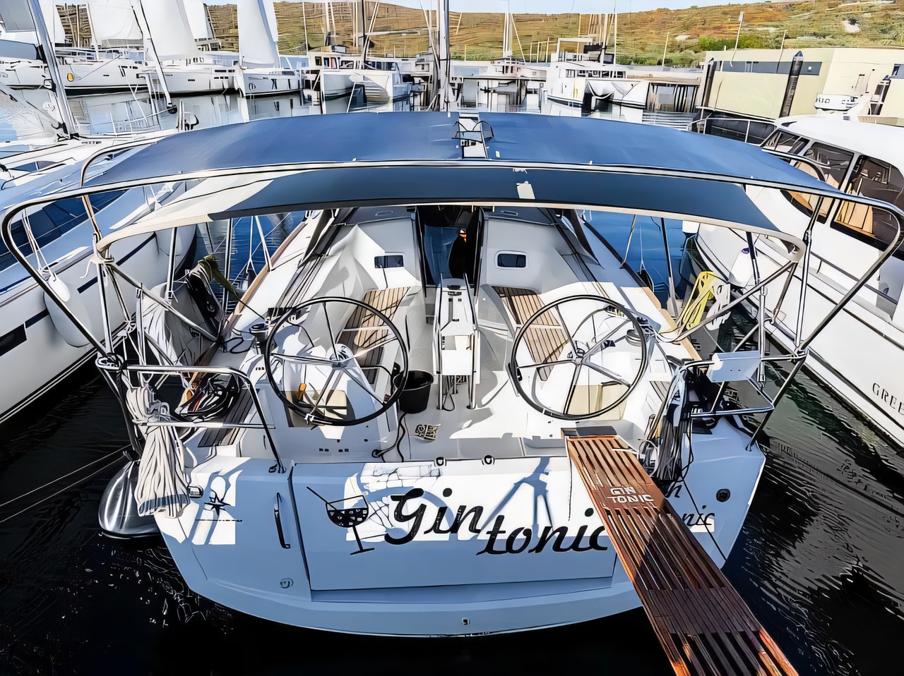 Exterior overview of Sun Odyssey 349 sail boat for charter from Krk Marina Punat in the Istria / Kvarner sailing area Croatia
