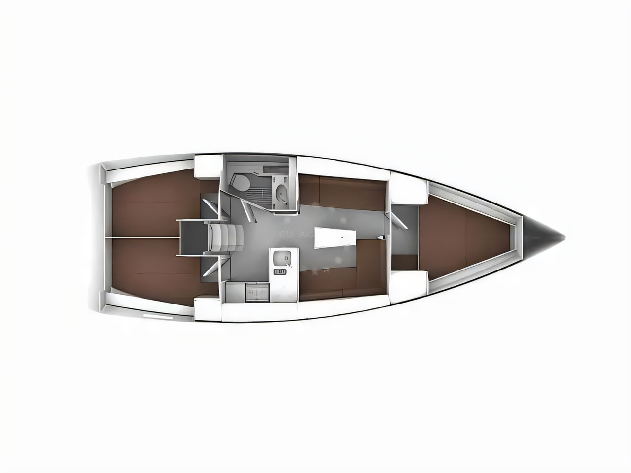 Interior of Bavaria Cruiser 37 sail boat with 3 cabins Croatia yacht charter