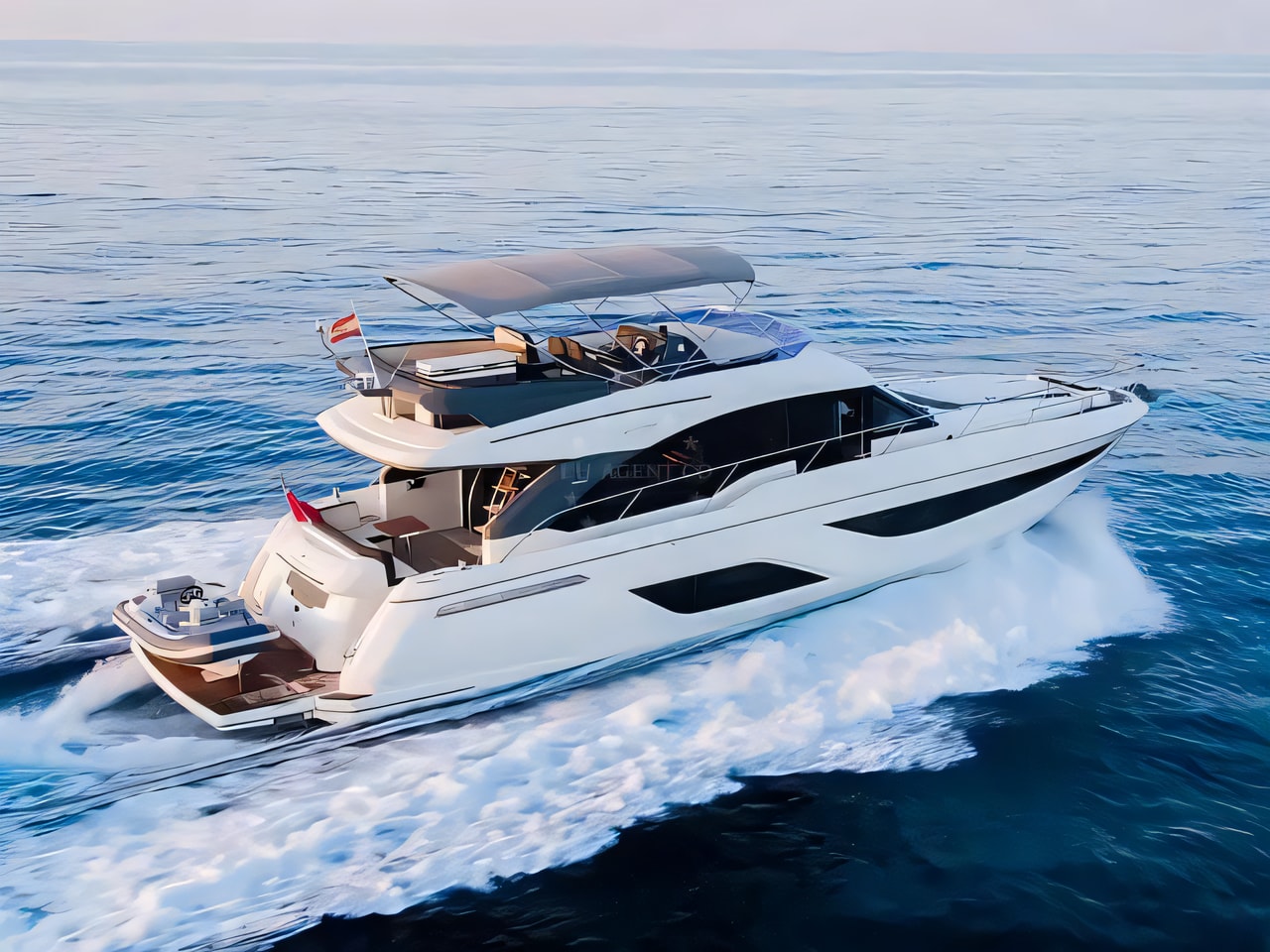 Exterior overview of Bavaria R55 motoryacht for charter from Seget Donji Marina Baotic in the Split sailing area Croatia