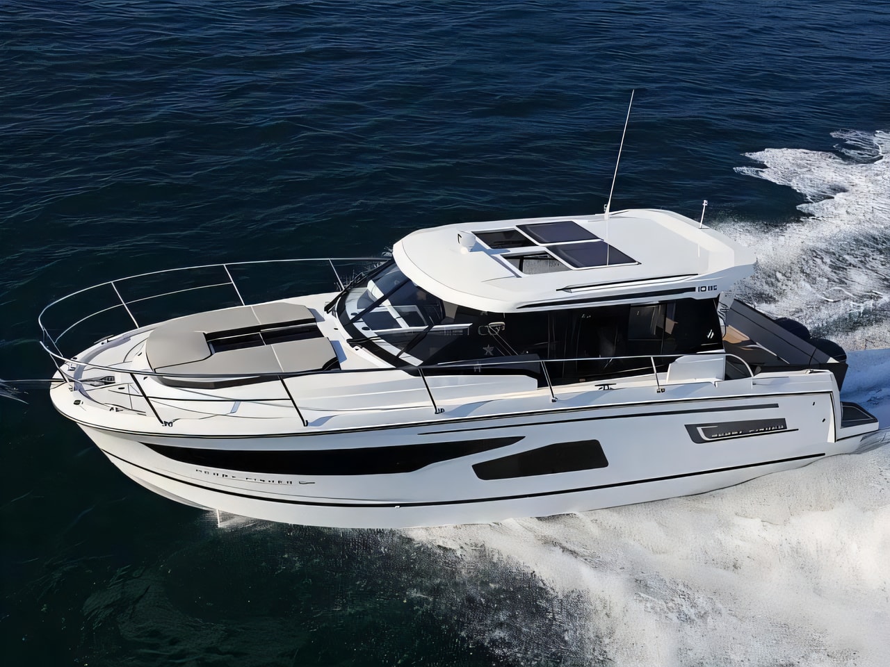 Exterior overview of Merry Fisher 1095 motor boat for charter from Kastela Gomilica Marina in the Split sailing area Croatia