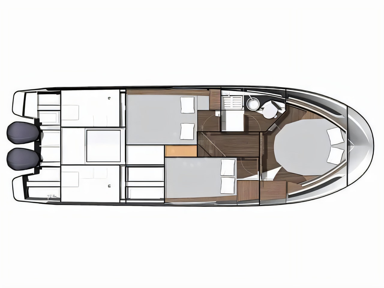 Interior of Merry Fisher 1095 motor boat with 3 cabins Croatia yacht charter