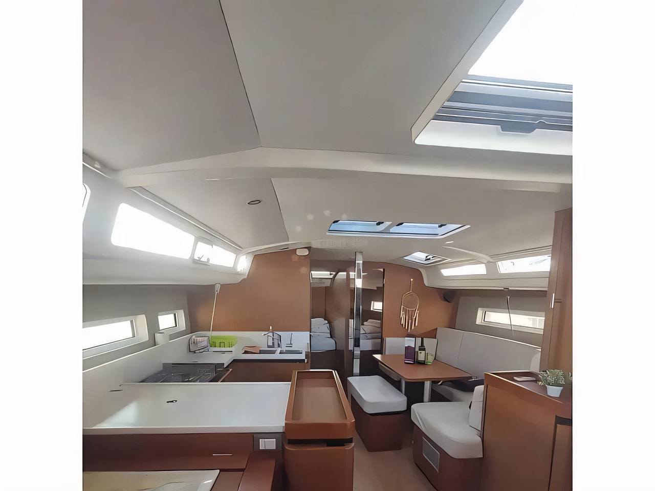 Layout of Sun Odyssey 440 sail boat with 4 cabins Croatia yacht charter