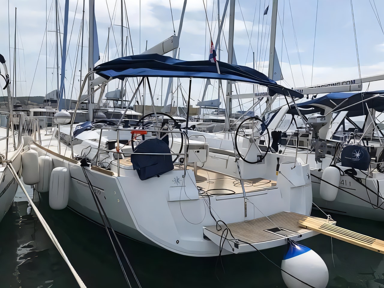 Exterior overview of Sun Odyssey 519 sail boat for charter from Seget Donji Marina Baotic in the Split sailing area Croatia