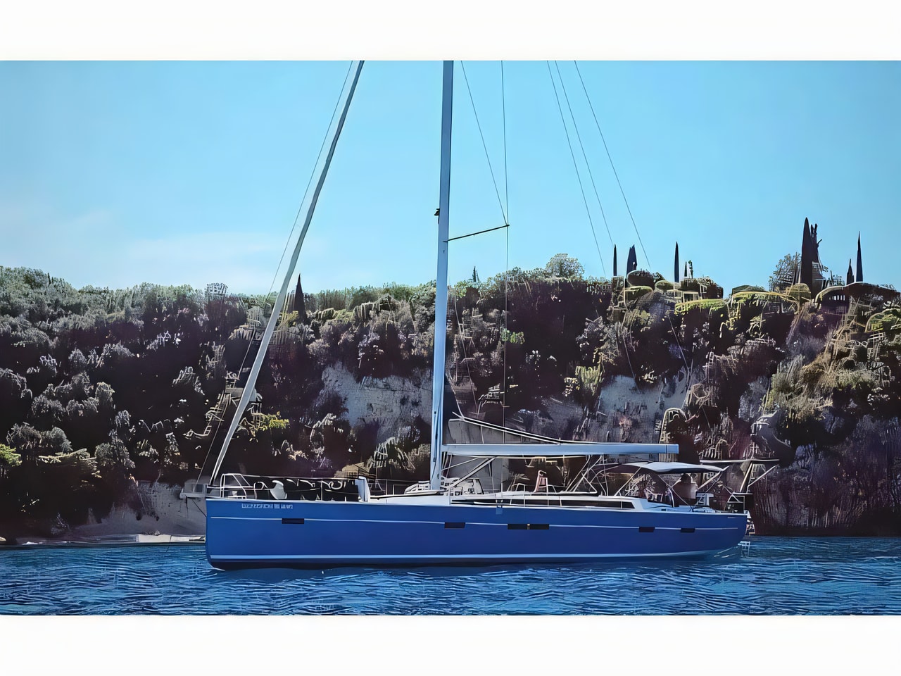 Exterior overview of D&D Kufner 54[G] sail boat for charter from Sukosan Marina Dalmacija in the Kornati sailing area Croatia