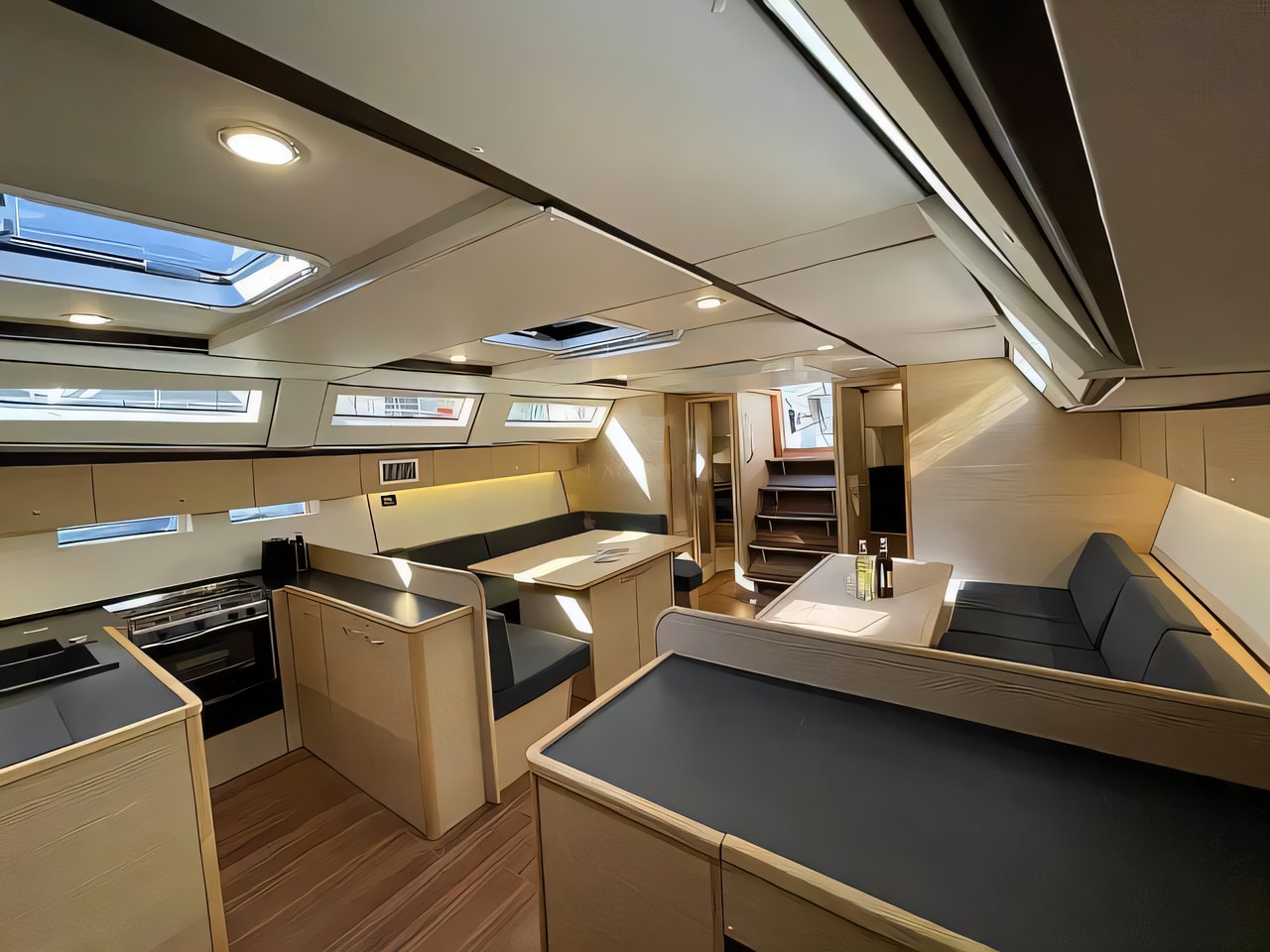 Layout of D&D Kufner 54[G] sail boat with 5 cabins Croatia yacht charter