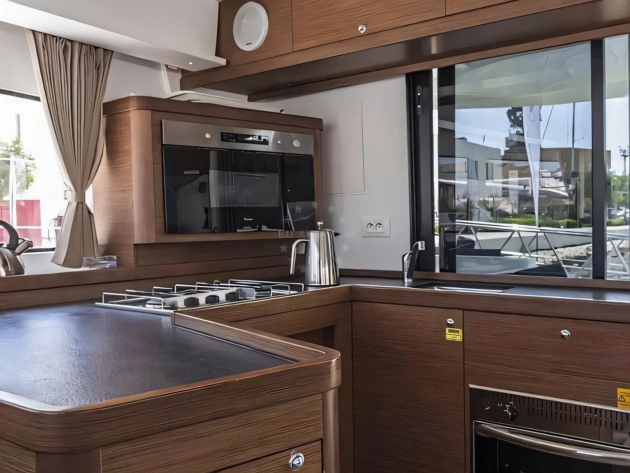 Layout of Lagoon 42 catamaran with 4 cabins Croatia yacht charter