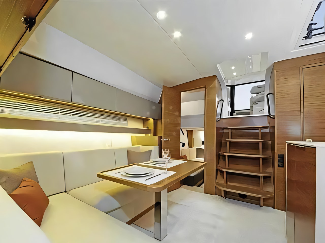 Layout of Bavaria Sport 450 HT motor boat with 3 cabins Croatia yacht charter