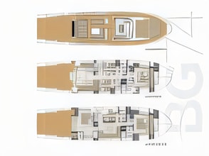 Interior of Bluegame BG74 motoryacht with 3 cabins Croatia yacht charter