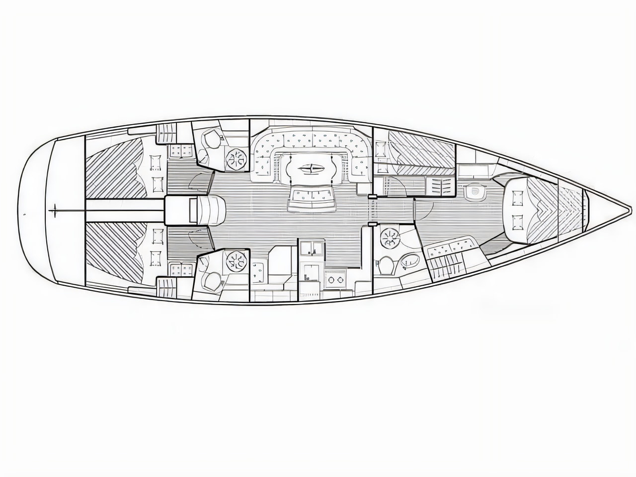 Interior of Bavaria Cruiser 50 sail boat with 4 cabins Croatia yacht charter