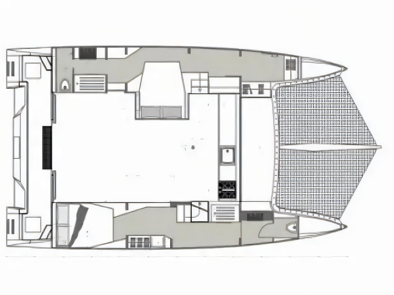 Interior of Delta F40-XT catamaran with 2 cabins Croatia yacht charter