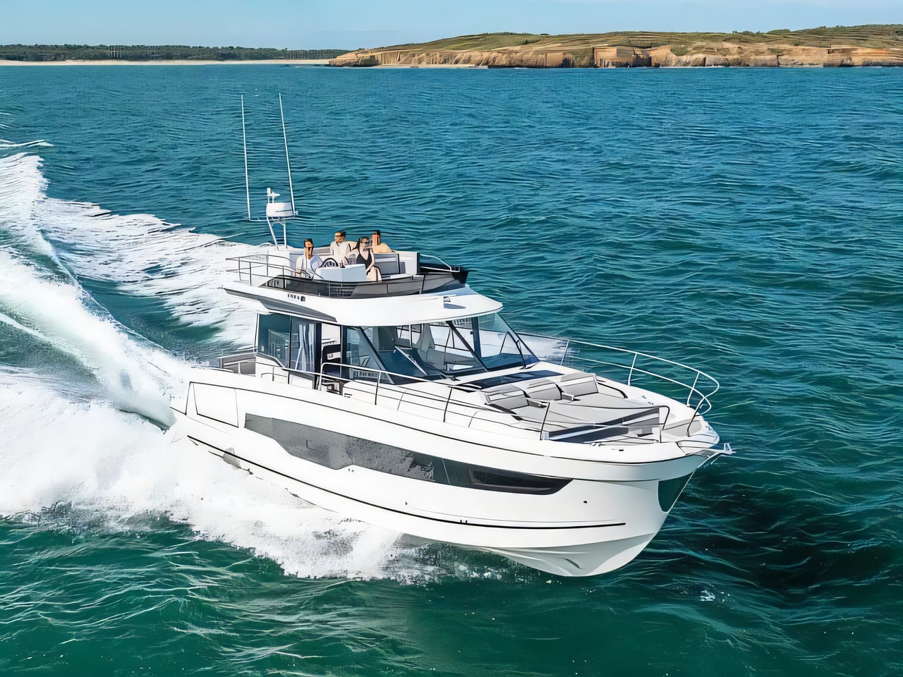 Exterior overview of Merry Fisher 1295 motor boat for charter from SCT Marina Trogir in the Split sailing area Croatia