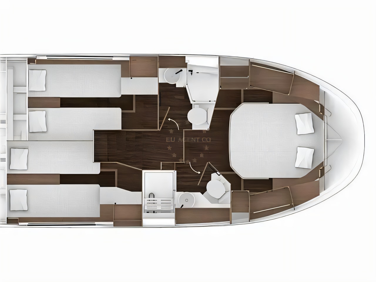 Interior of Merry Fisher 1295 motor boat with 3 cabins Croatia yacht charter