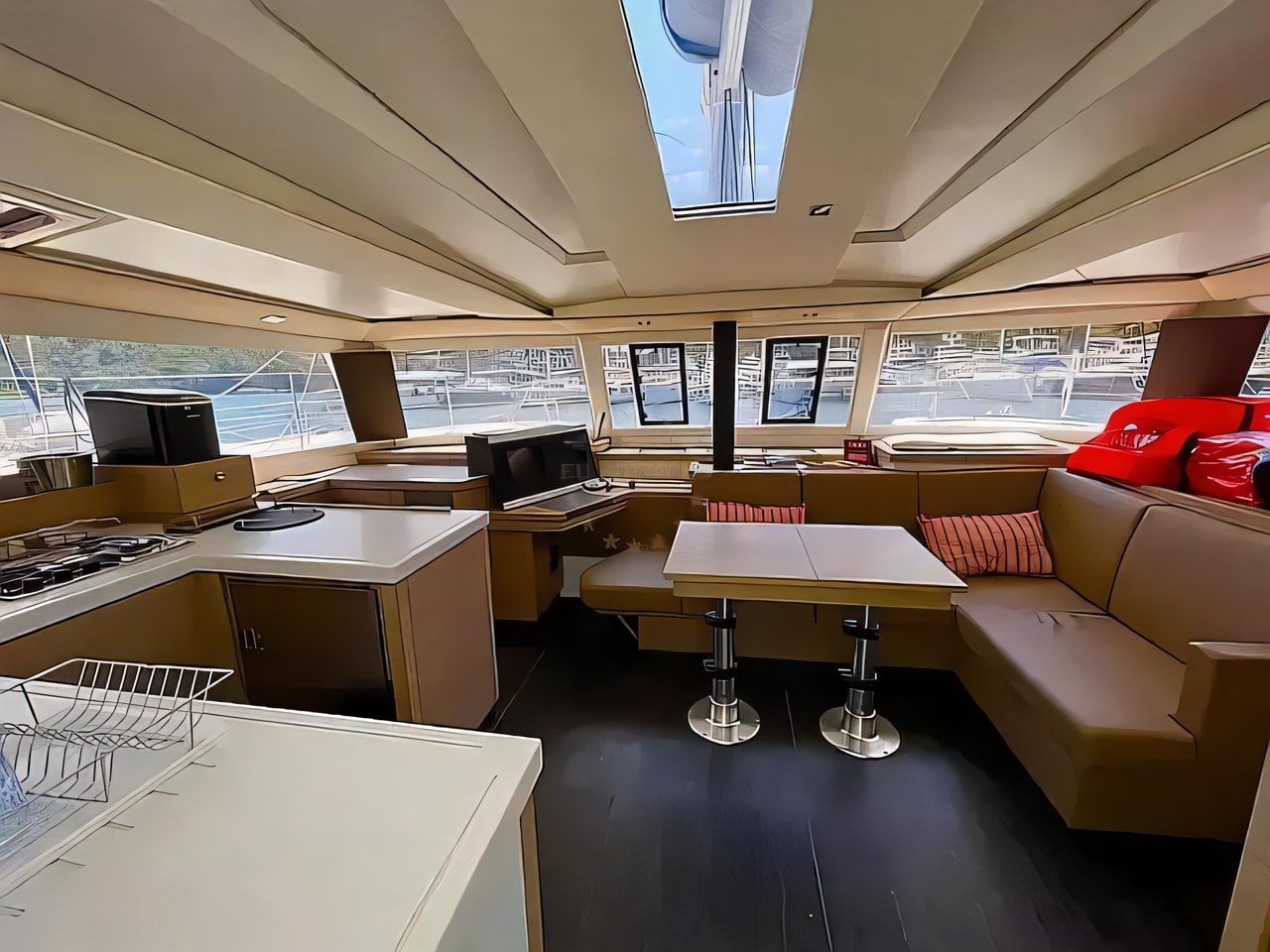 Layout of Astrea 42 catamaran with 4 cabins Croatia yacht charter